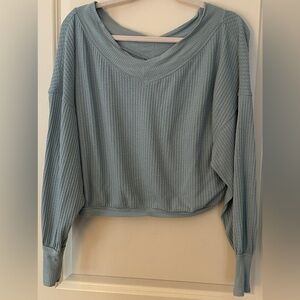 Illa Illa Blue Ribbed Knit Sweater Top Women’s Sz Small